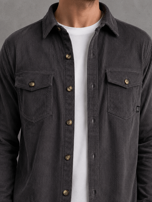 Camisaco Modelo Camisa de Corderoy Gris Hombre