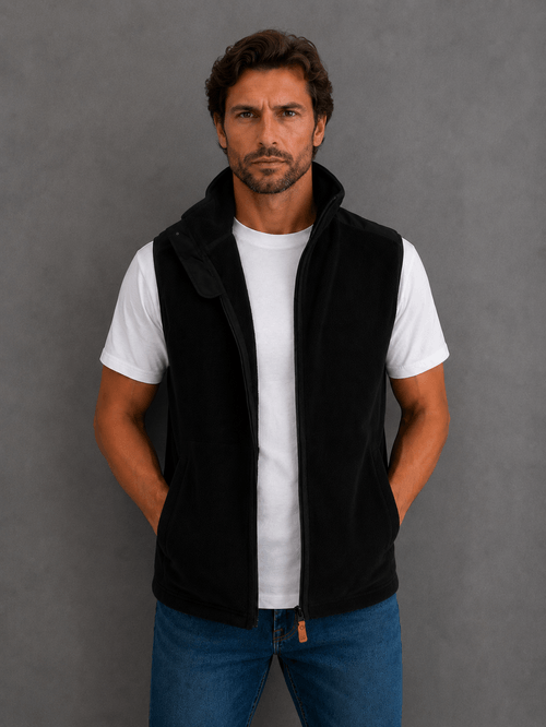 Chaleco Polar Negro Hombre