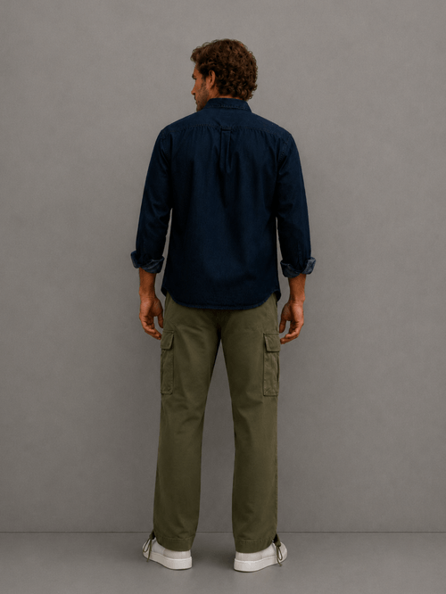 Pantalon Cargo Gabardina Verde