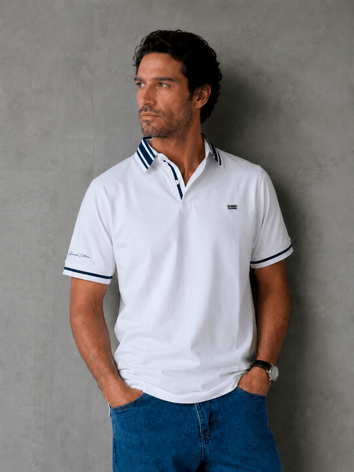 Polo Legend Rayado Blanco Hombre