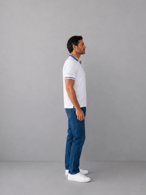 Polo Legend Rayado Blanco Hombre