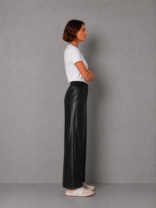 Pantalon Paris Ecocuero Negro Mujer