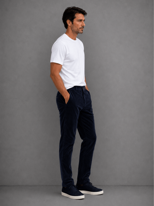 Pantalon Denver Corderoy Azul Hombre