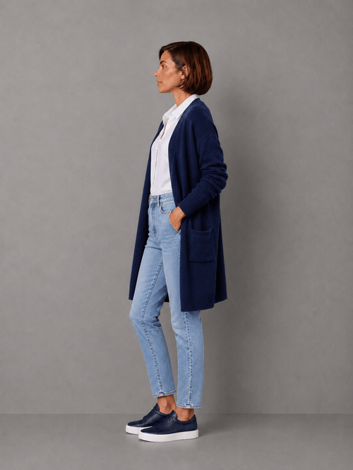 Tapado Largo Cora Azul Mujer