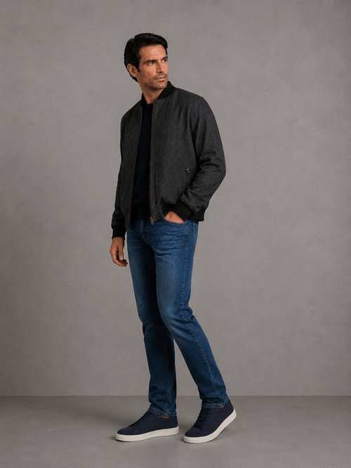 Campera Bomber Paño Gris