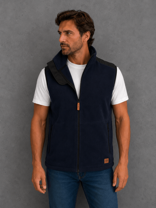 Chaleco Polar Azul Hombre