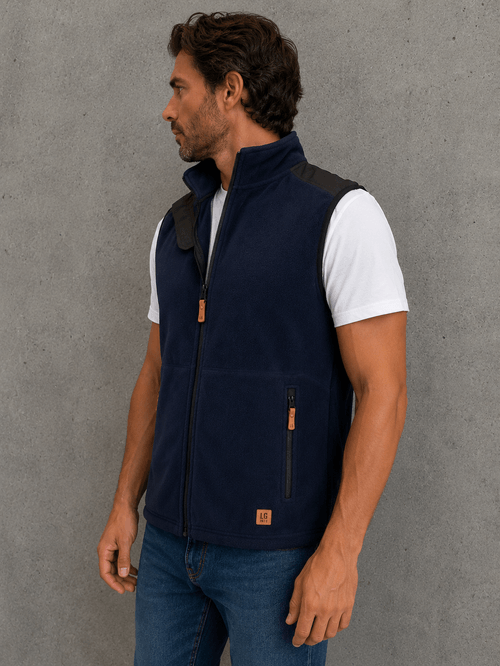 Chaleco Polar Azul Hombre