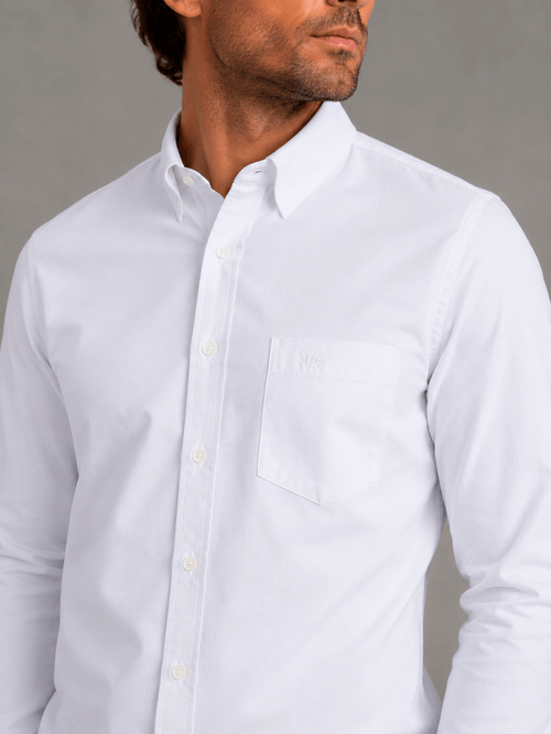 Camisa Modelo Poplin Lisa Blanco Hombre