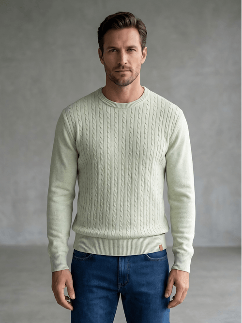 Sweater con Ochos Pastel Verde Hombre
