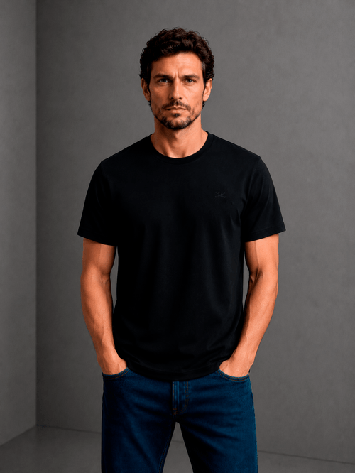 Shirt T-Shirt Lisa Basica Negro Hombre