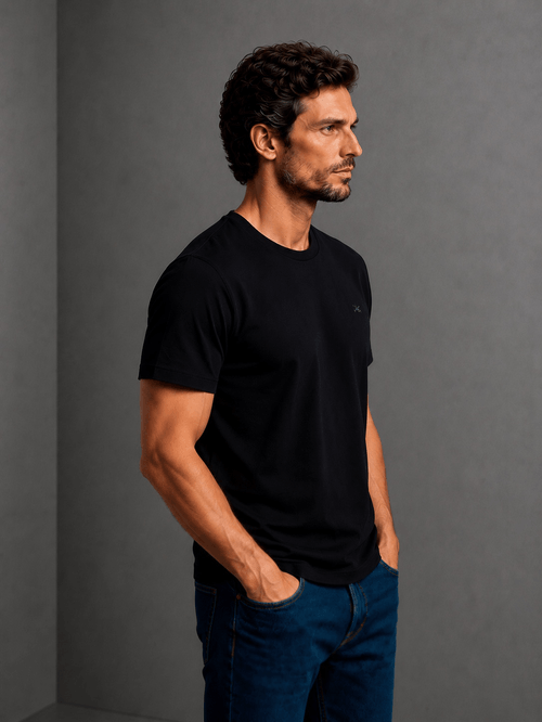 Shirt T-Shirt Lisa Basica Negro Hombre