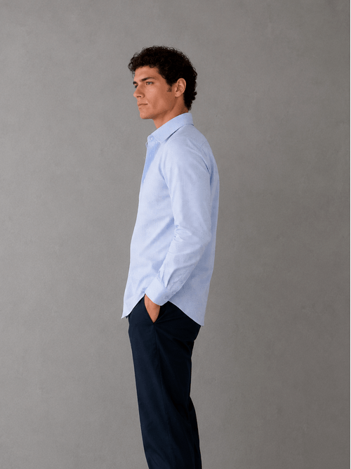 Camisa Murphy Cuadros Celeste y Blanco Hombre
