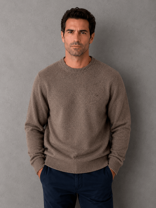 Sweater Escote Redondo Lambswool Marron
