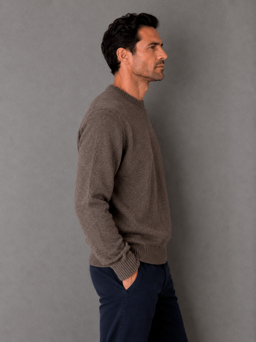 Sweater Escote Redondo Lambswool Marron
