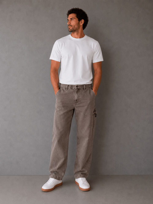 Pantalón Carpintero Garment Dye Marrón