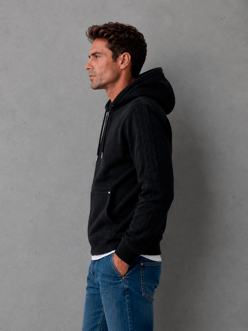 Campera Frisa con Capucha Negra